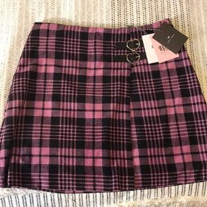 Pink Plaid Skirt- Lazy Oaf